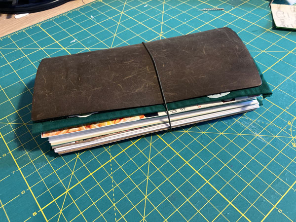 Traveler's notebook, viewed from the side