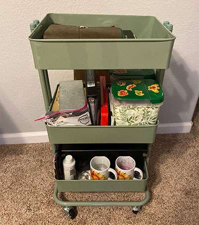 Long shot of the art cart