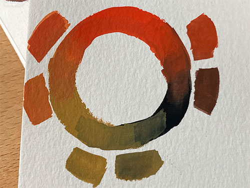 Zorn palette color wheel