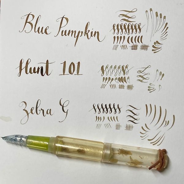 Dip nib writing and flex tests