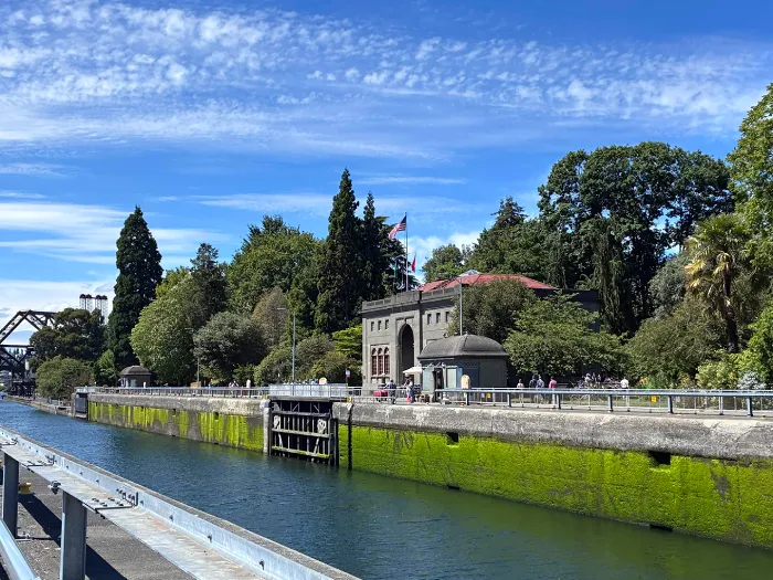 Photo of the Carl S. English garden from the locks