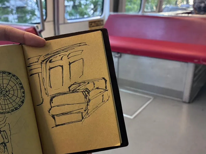 Drawing of the Seattle monorail