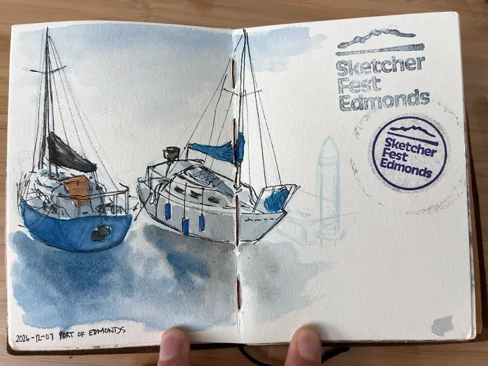 Finished boat painting