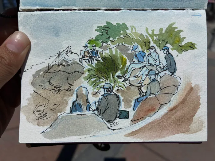 Painting of people painting